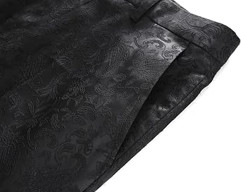 Mens Jacquard Floral Dress Pants Slim Fit Tuxedo Suit Pants