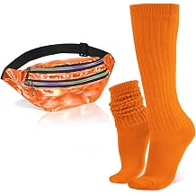 Holographic Fanny Packs for Women Men Cross Body Slouch Socks Belt Bag Scrunch Socks 80s 90s Accessories