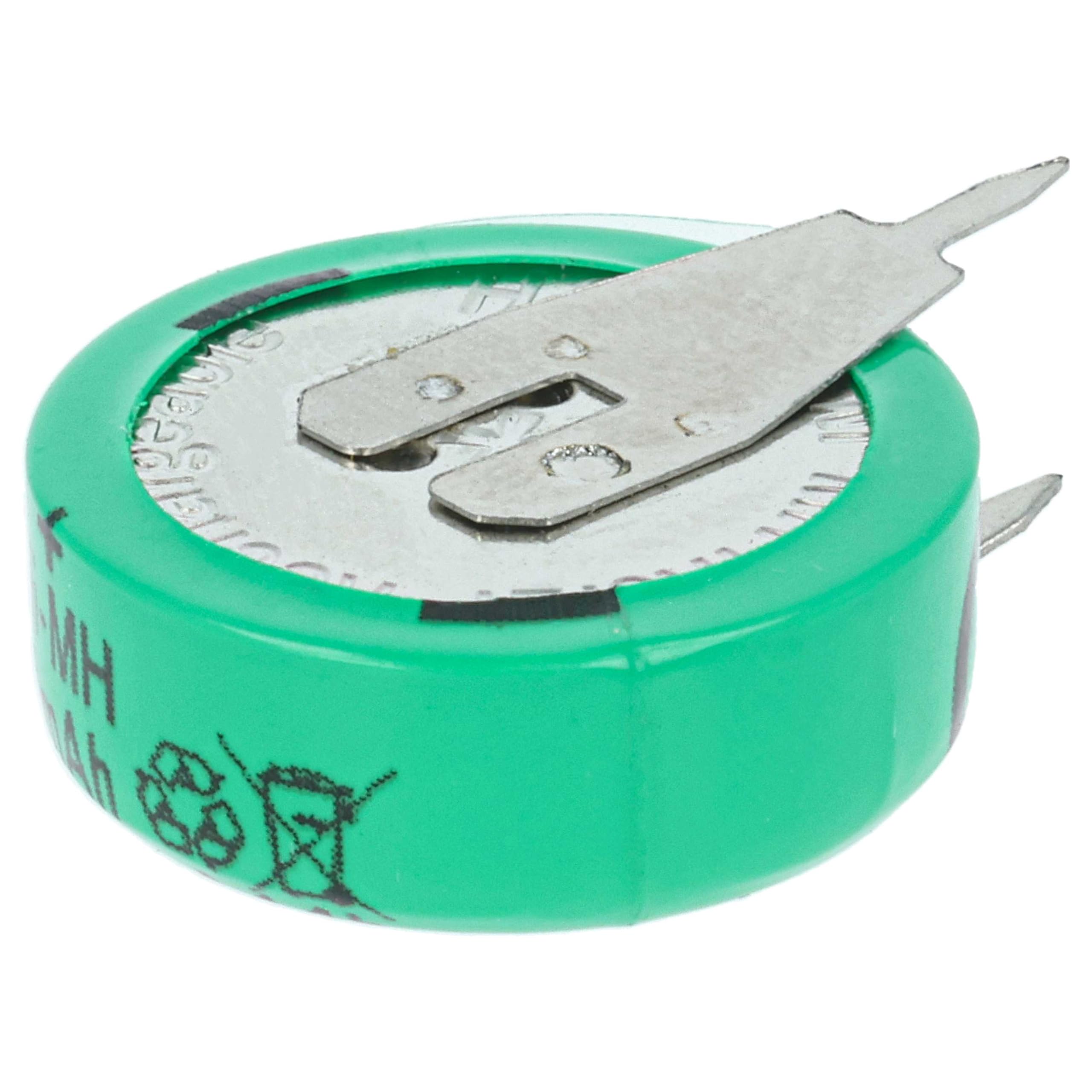 vhbw 100x NiMH Batería de botón de Repuesto Tipo 1/V80H 2 Pines 80 mAh 1,2 V Compatible para lámparas solares, etc.