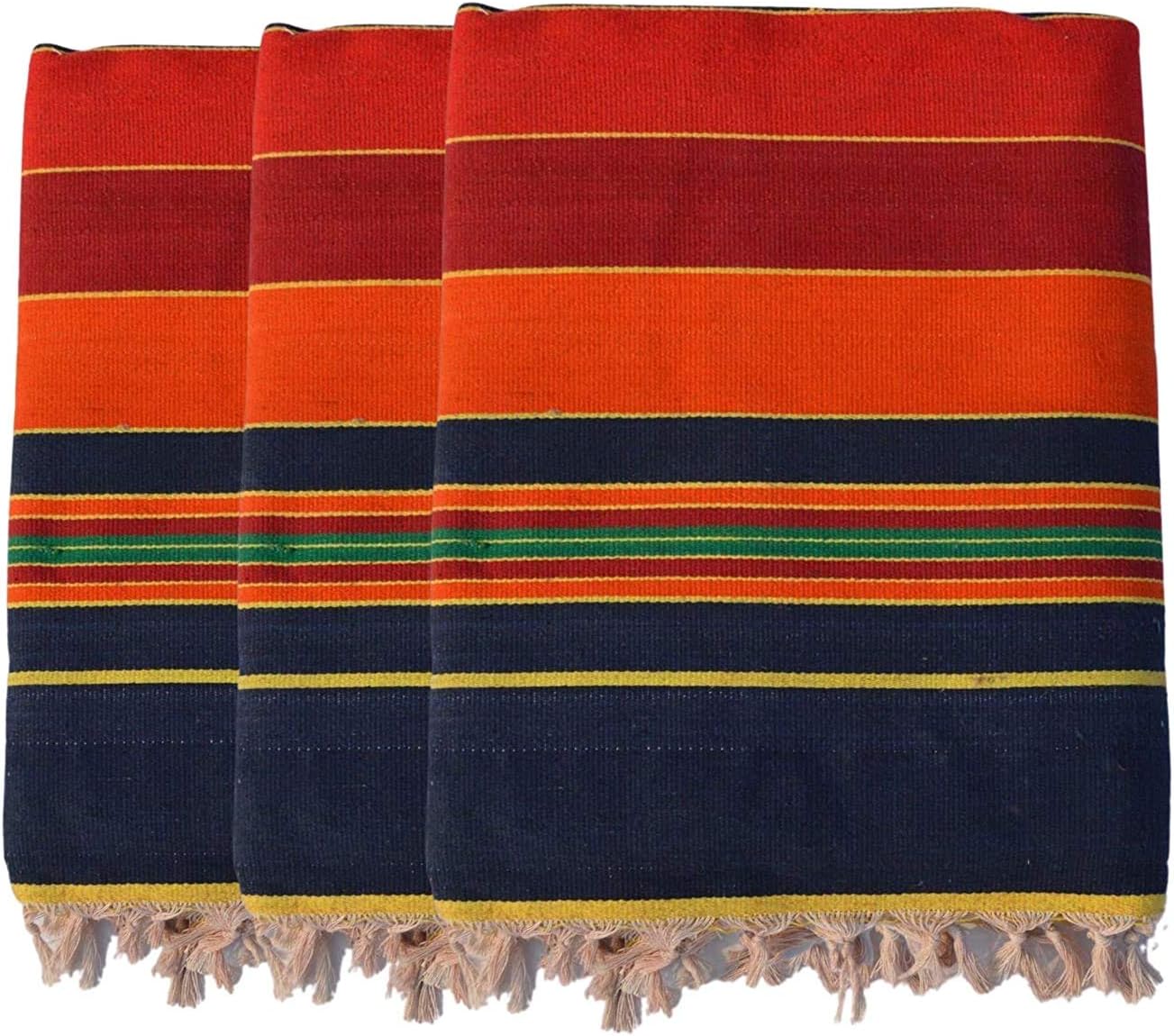 AYUS Solapuri Cotton Carpet Galicha Rug Dari Satranji (Multicolour, 88 X 58 Inch, Pack of 3)