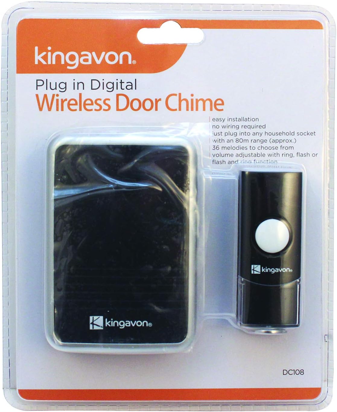 Kingavon BBDC108 Plugin Digital Wireless Door Chime Amazon.co.uk