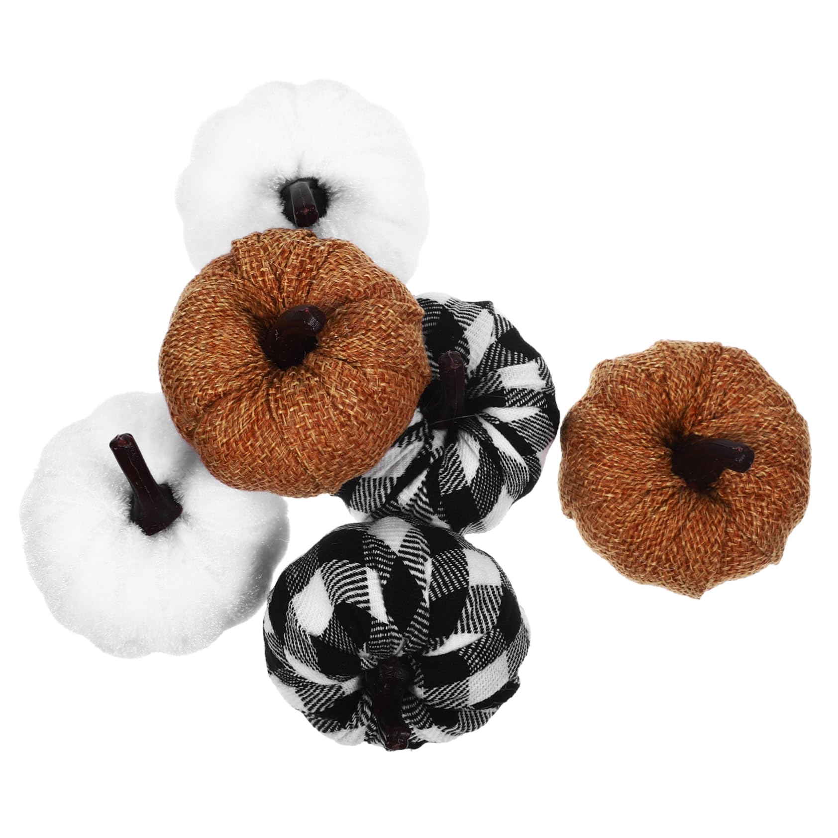 PartyKindom 5 Set Decorazione Di Zucca in Tessuto Simulato Crea Zucche Finte Lanterna Di Zucca Di Halloween Zucche in Tessuto Espanso Decorazioni Per La Tavola Di Halloween Stoffa 6 Pezzi*5
