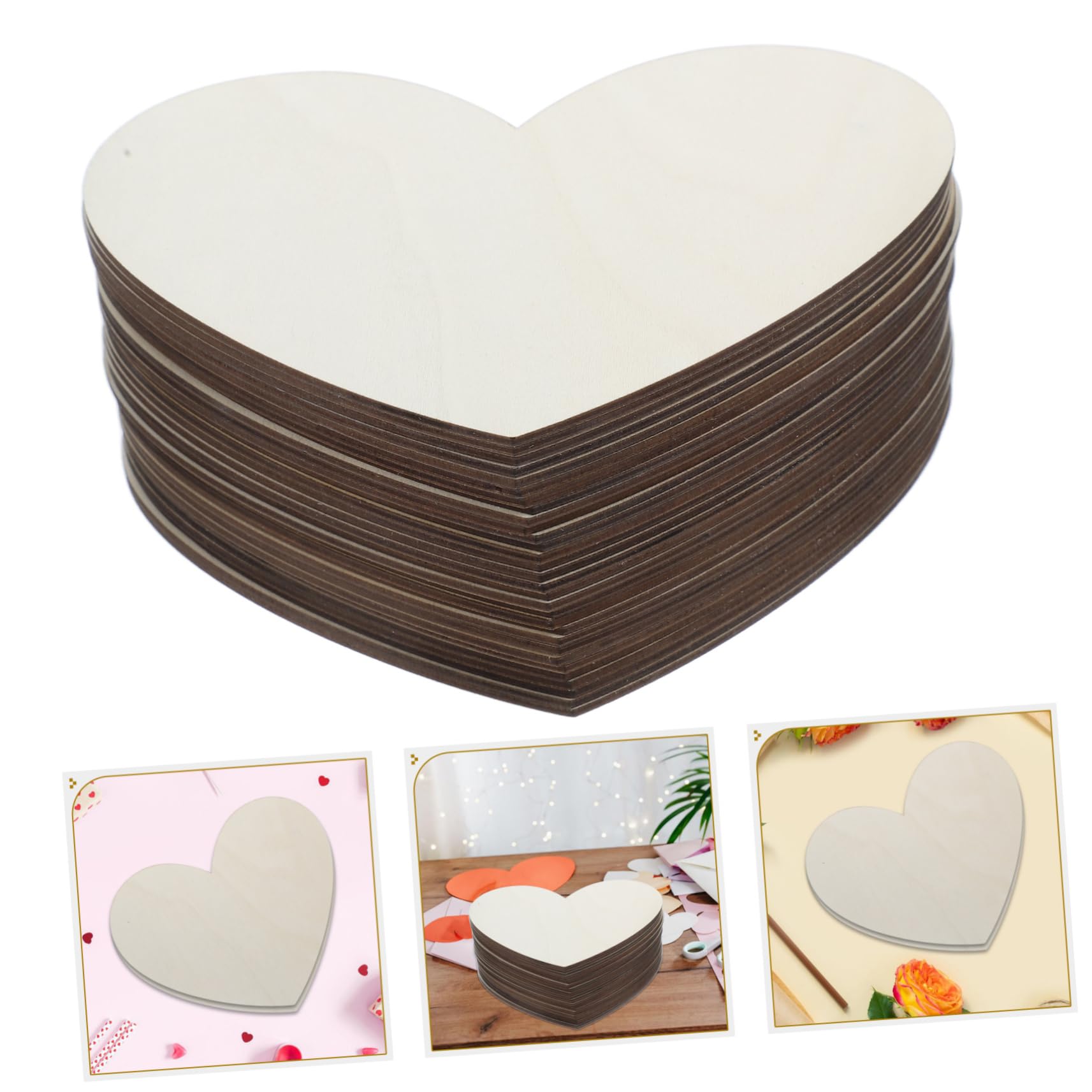 LIFKOME 30stücke Unvollendete Herz-holzscheiben Für Diy-projekte Große Rustikale Holzherzen Zum Basteln Für Hochzeiten Valentinstag Und Kreative Dekorationen