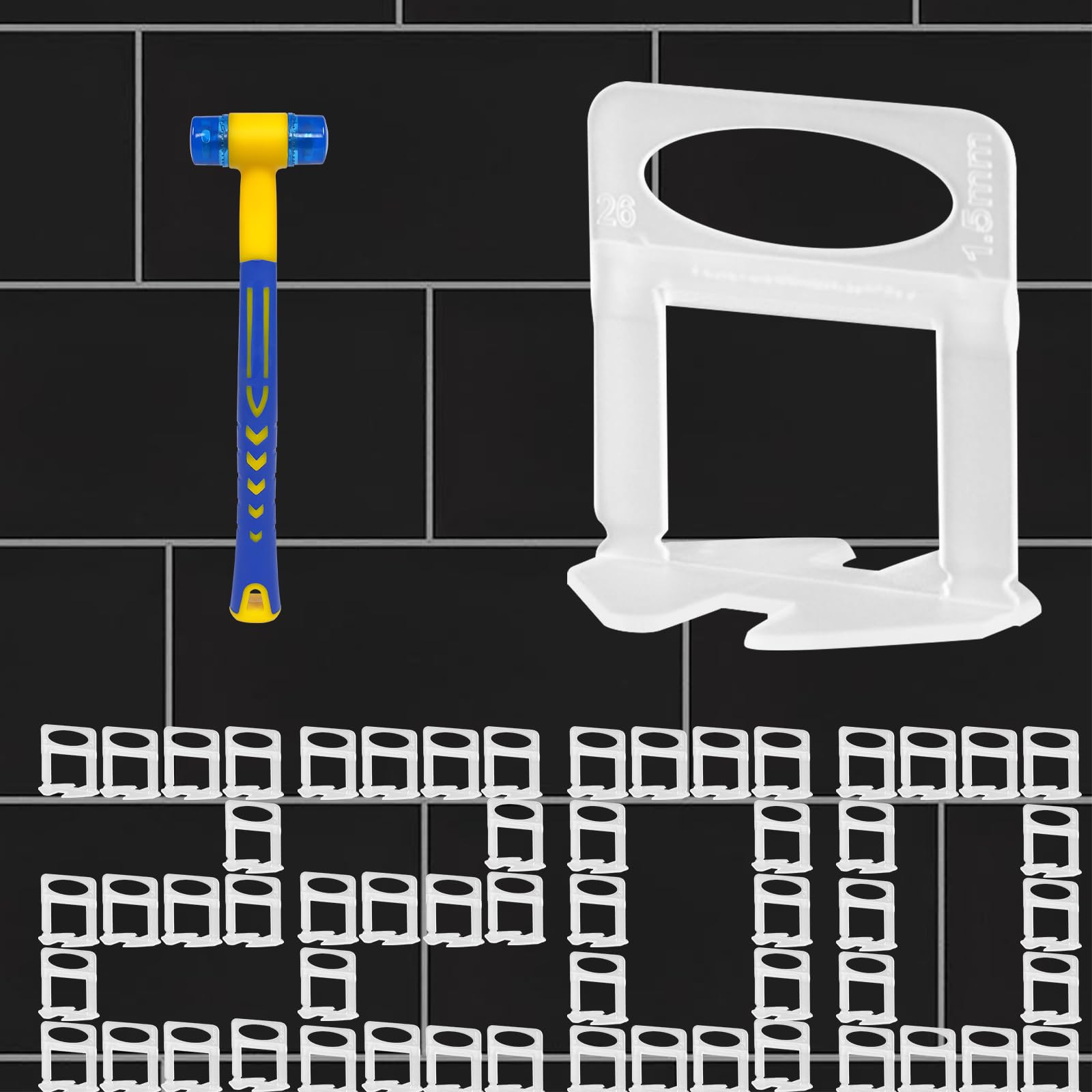 2200pcs Pro-Grade Tile Leveling System Clips 1/8" Leveler Spacer Prevents Tile Lippage with Precision Gap Control, Effortless DIY Installation(2200Pcs（3.0mm 1/8))