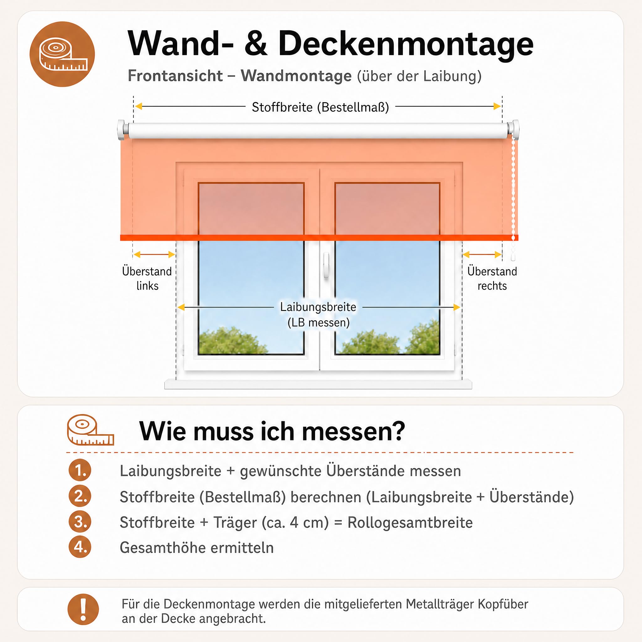 Thermorollo Maxi auf Maß, 32 mm Welle, mit und ohne Bohren | Stoffbreite bis 250 cm - Höhe bis 300 cm, Hier: bis 250 cm Breite & bis 150 cm Höhe - Farbe: Graublau (3017)