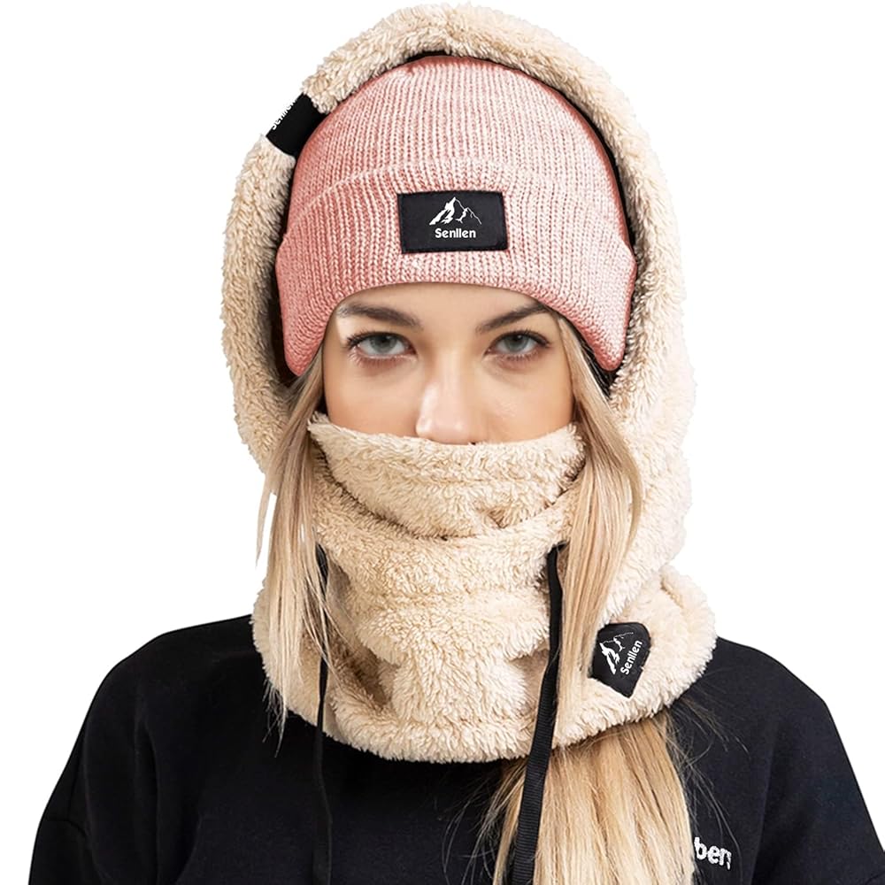 Marchen☆Fine hood muffler balaclava HuayoRong 100% Windproof Winter Balaclava Hooded Scarf