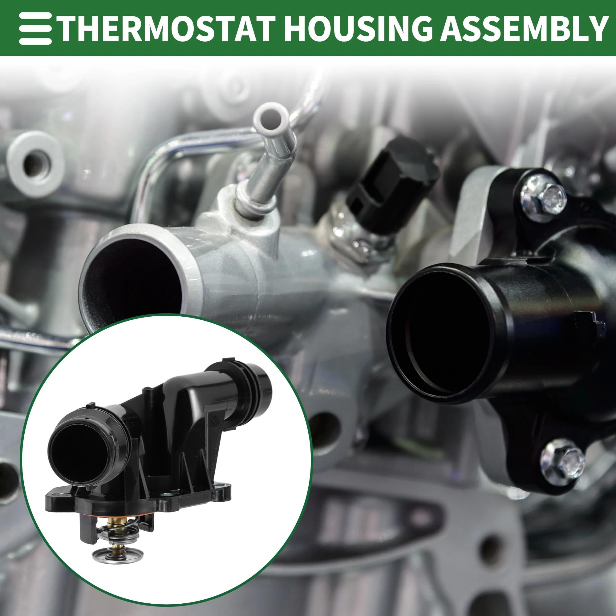 Termostato Di Raffreddamento Gruppo alloggiamento termostato liquido di raffreddamento motore adatto per BMW 325Ci 2001-2006 2.5L 2494CC