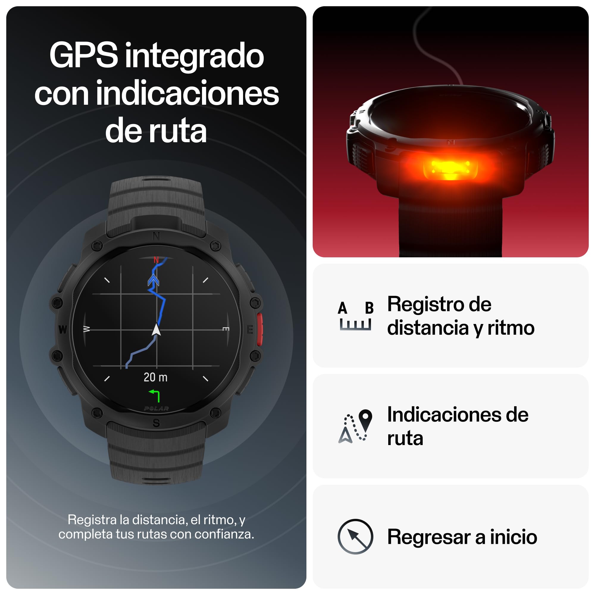 Polar Street X – Reloj Deportivo GPS Hombre y Mujer – Pulsómetro – Entrenamiento Híbrido – Running y Fitness – Resistente e Impermeable – Pantalla AMOLED – Garantía Exclusiva Amazon 3 Años