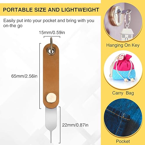 Miniatura 3 de Weewooday 20 piezas de herramientas de extracción de tarjetas SIM, bandeja universal para tarjetas SIM, herramienta de expulsión de pin SIM con 1