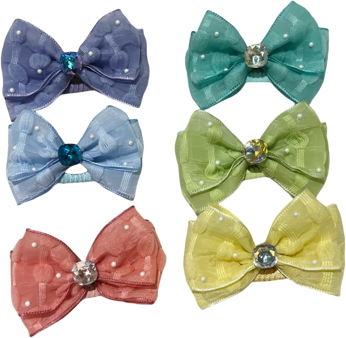 Pet hair accessories, pet hair clips, dog hair clips, dog hair clips, cat hair clips, cat hair clips, bows, pet beauty accessories (Six-colour set)