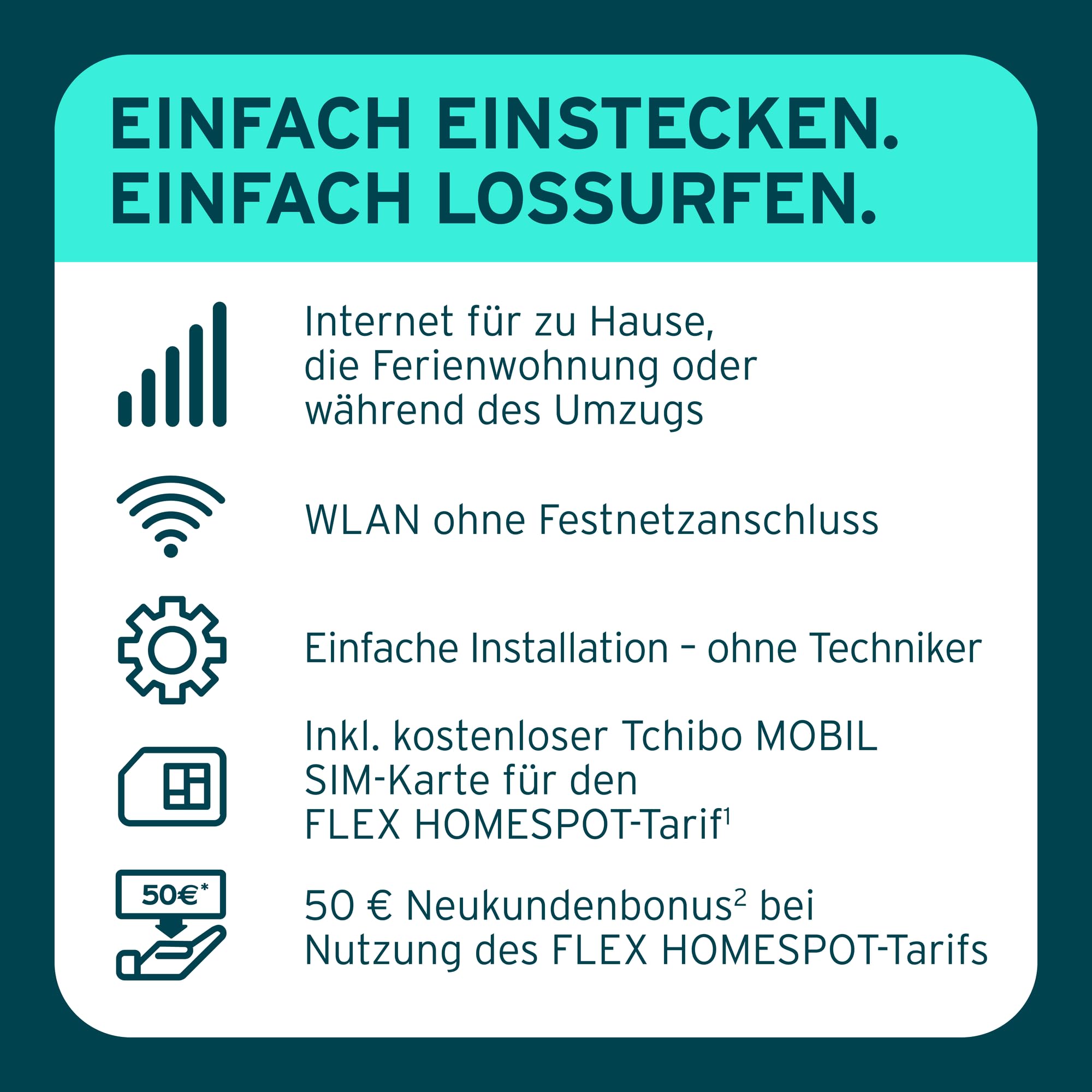 Tchibo Homespot³ | TP-Link Archer MR 505 LTE Router | SIM-Karte inkl. | 50€ Neukundenbonus² | WLAN ohne Festnetzanschluss | 4G+ Cat6 AC1200 Wireless Dual Band | bis zu 64 Geräte