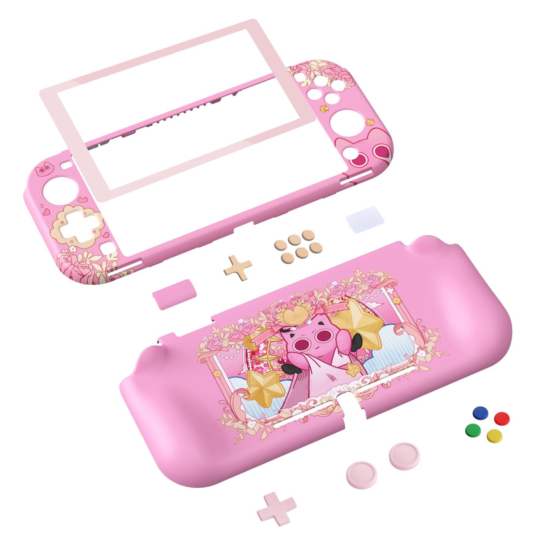 playvital ZealProtect Protective Case for Nintendo Switch Lite, Hard Shell Grip Cover for Nintendo Switch Lite w/Screen Protector & Thumb Grip Caps & Button Caps - Antique Yellow — view 115