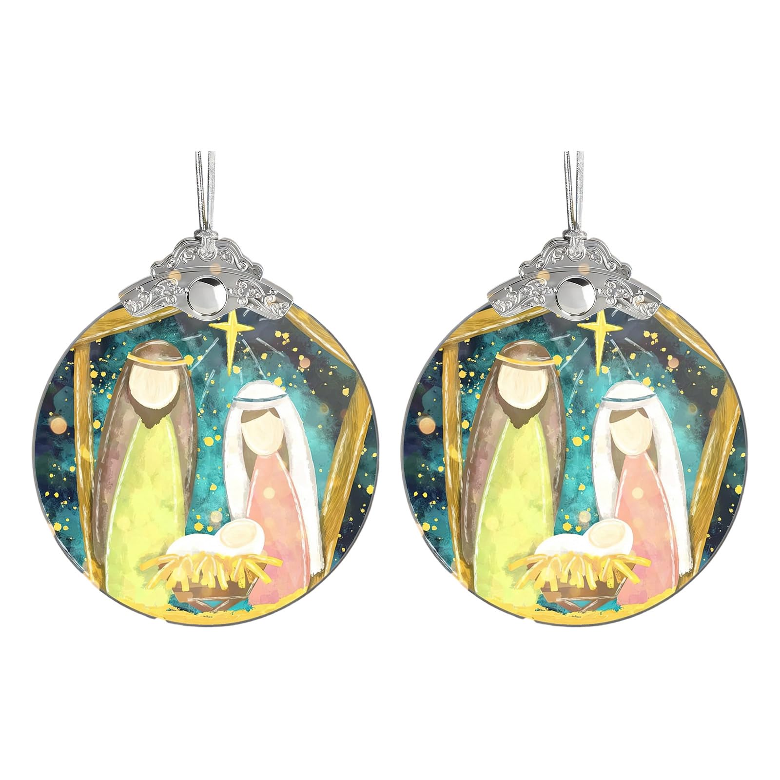 Nativity Scene Ornament Christmas Tree Hanging the Birth of Jesuses Decors Religious Gift