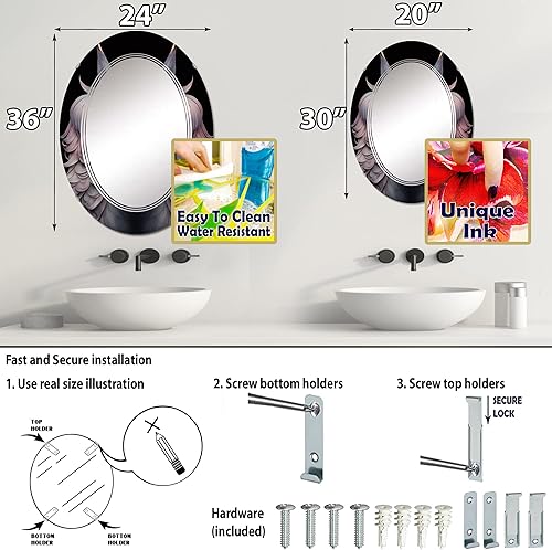 Miniatura 4 de DesignQ Hermoso retrato de un unicornio III espejo de tocador, espejos de baño, espejos de pared para sala de estar, dormitorio, espejo ovalado,