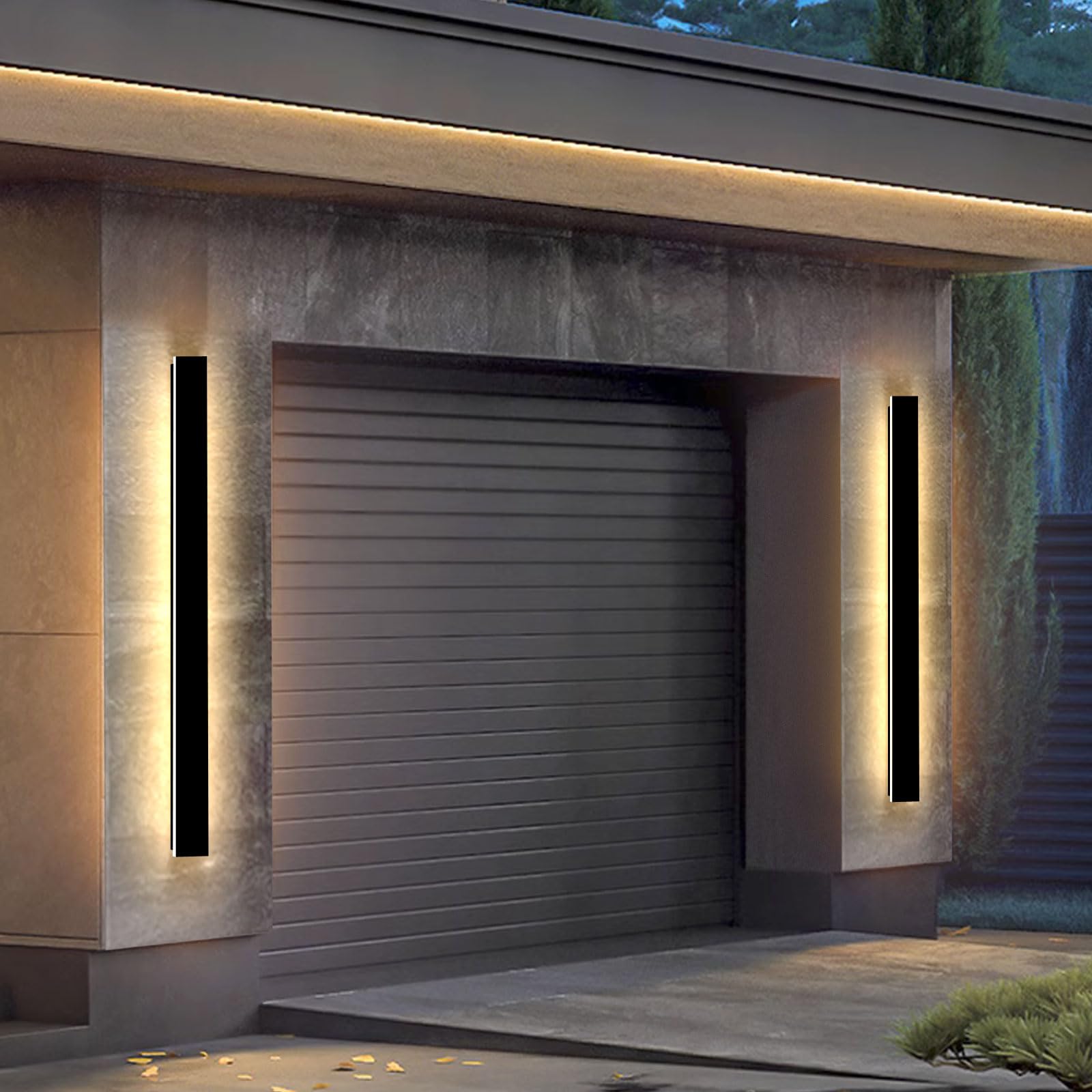 59 Inch Outdoor Wall Lights 2 Pack, Linear Wall Sconce LED Outdoor Wall Lamp Modern 3000K Wall Mount Exterior Light Fixtures for House Garage Porch