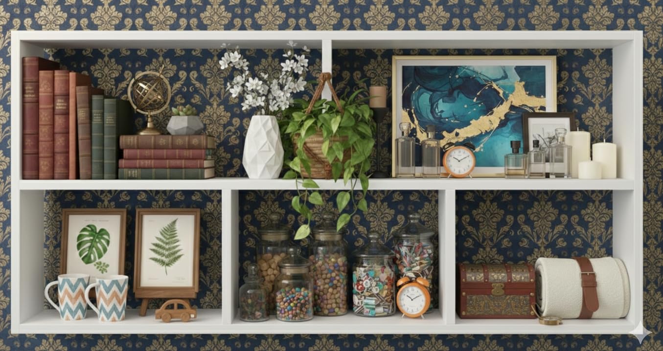 Wooden Wall Shelf for Interior Decoration – Modern Storage Rack-image-12