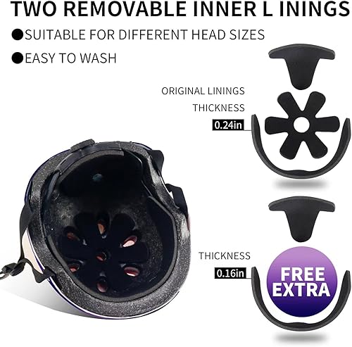 Vista 43 de Casco de bicicleta ajustable para niños pequeños con degradado de color para niños de 3-5-8-14 años + edades, casco de bicicleta para niños de 2 a 4