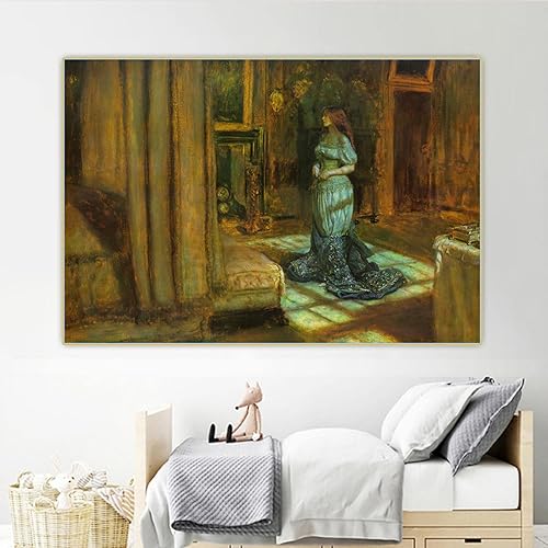 Miniatura 2 de John Everett Millais "La víspera de Santa Inés" Cuadros famosos Impresión en lienzo. Cuadro de arte de pared de lienzo para decoración del hogar