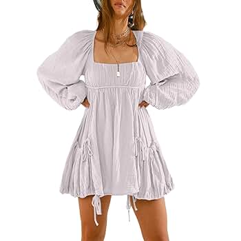 Amazon.com: Shiyifa Women's Summer Mini Dress Casual Square