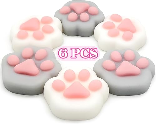 6 piezas de juguetes blandos de patas de gato Mochi, mini juguetes Kawaii para aliviar el estrés para niños, recuerdos para bolsas de regalo,