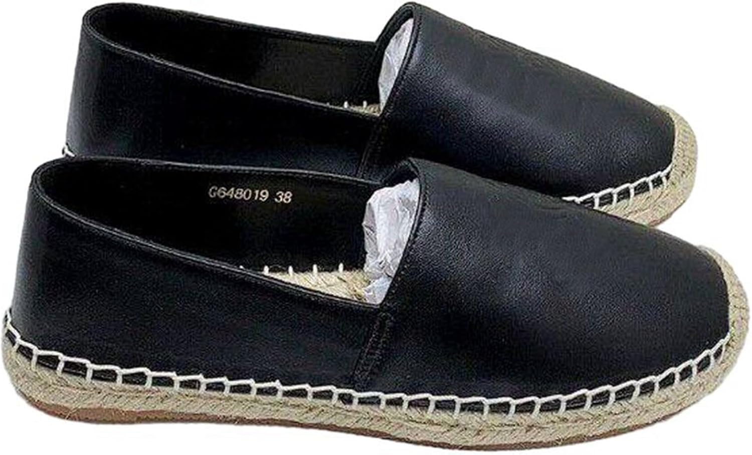 [Taopagii] エスパドリーユ レザー レディース 草織り 本革 スニーカー 春 夏 秋 ジュート製 スリップオン ドライビン