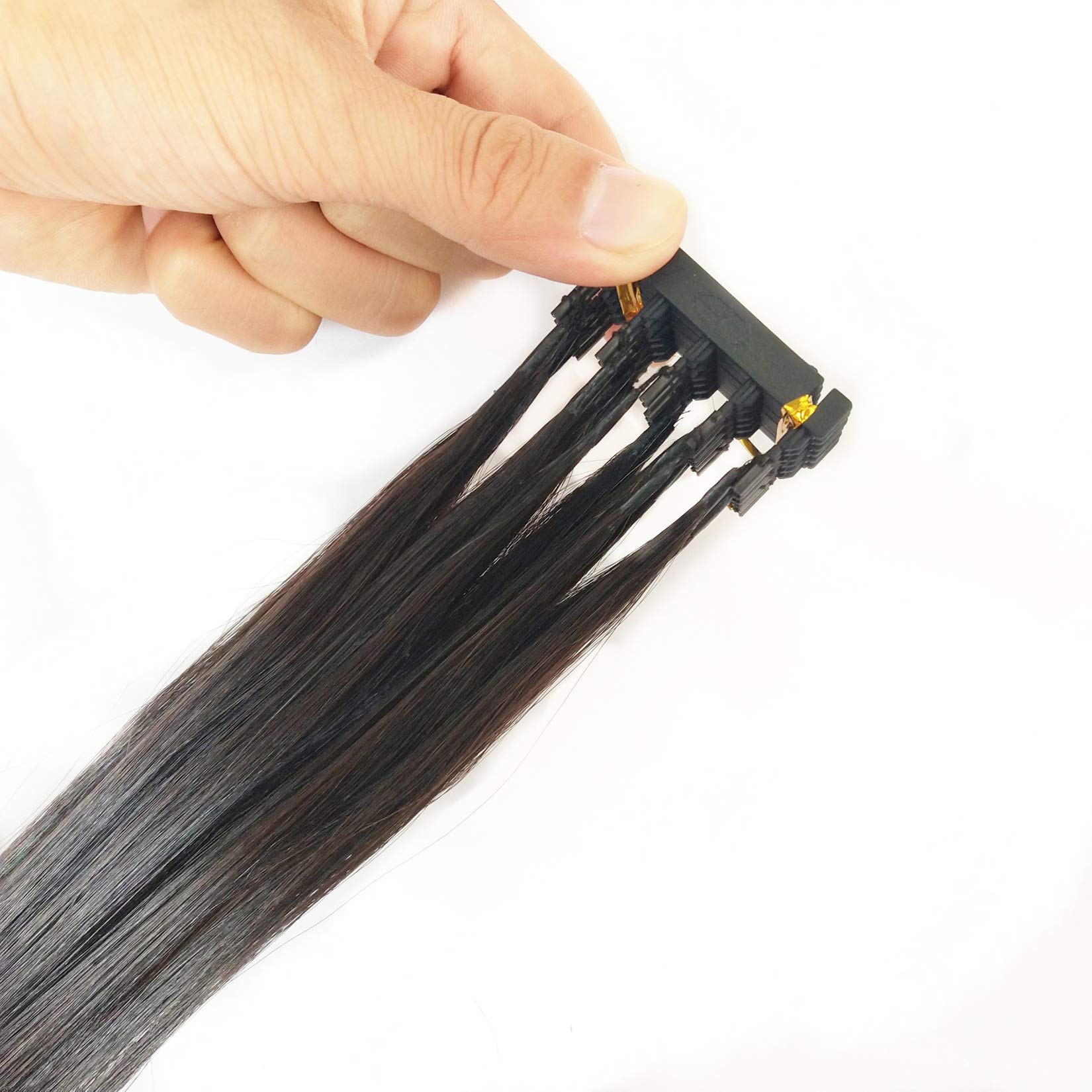 Estensione dei capelli 6D di seconda generazione, prolunga originale dei capelli dei capelli di capelli intrecciati per le donne 10 righe,24 Inch