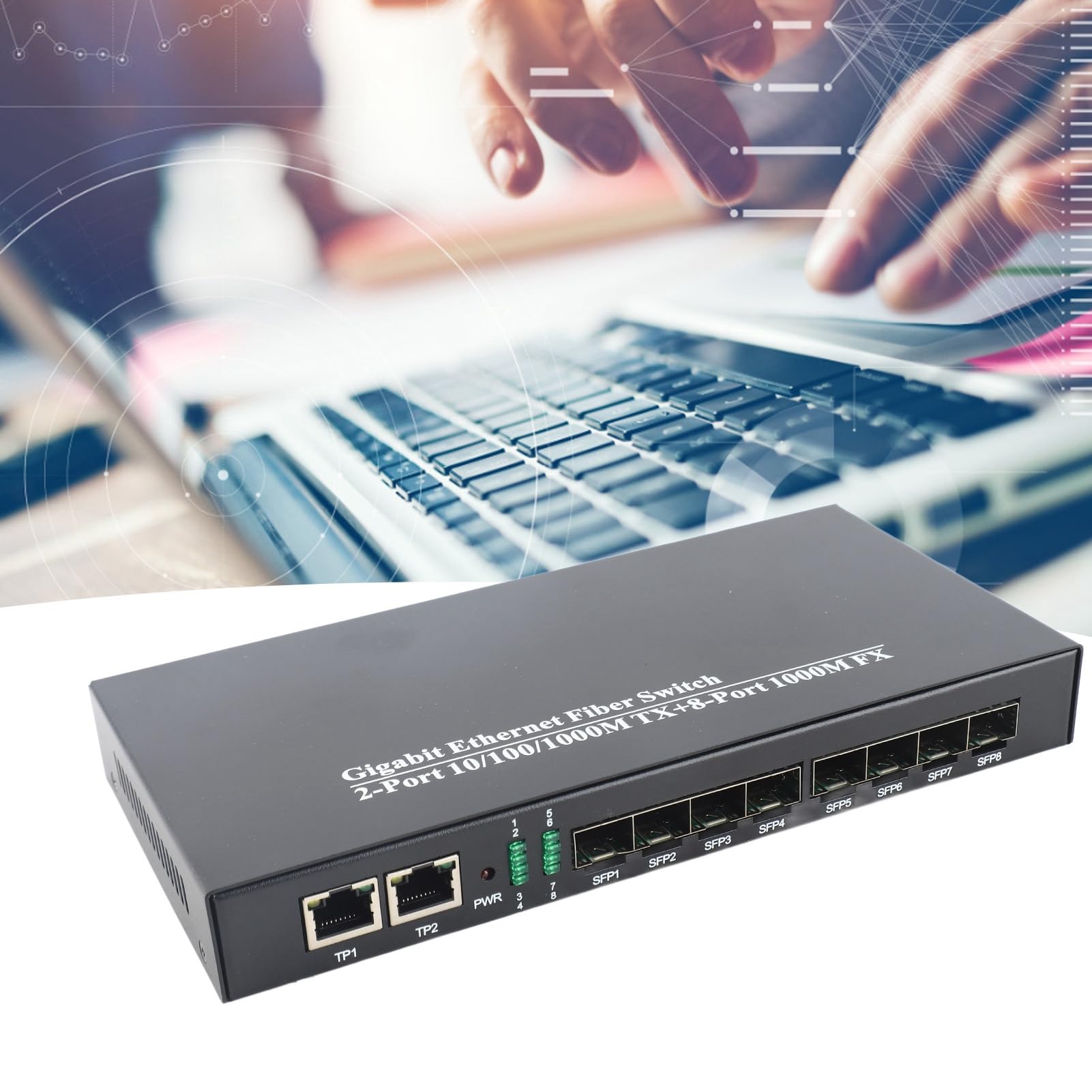 FTVOGUE Émetteur-récepteur Fibre Gigabit, Commutateur Fibre Ethernet Iron avec Port Optique 1,25 G et 10 100 1000 Mbps RJ45, 550 M à 10 Km pour Commutateur Réseau Ethernet et Configuration de Liaison