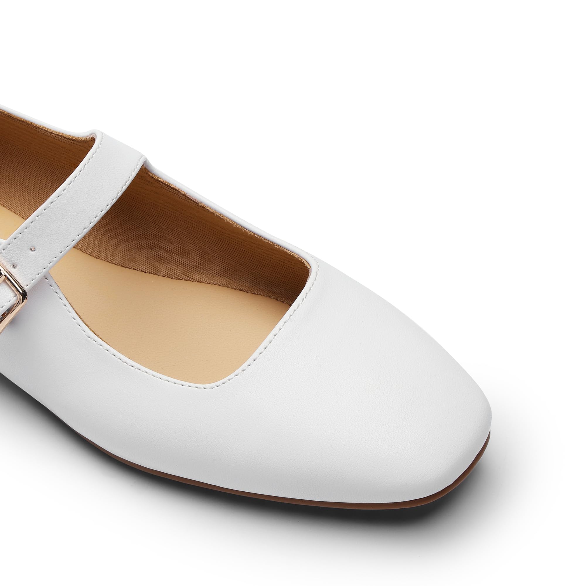 DREAM PAIRS Zapatos Planos para Mujer Mary Jane de Punta Cuadrada Cómodos y Casual Zapatos de Vestir Slip On Bailarinas con Correa de Hebilla para Trabajo