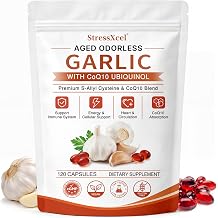 Aged Odorless Garlic Extract Softgels with CoQ10 Ubiquinol and Vitamin K2 - 1200mg Aged Garlic Supplement, S - Allyl Cysteine Standardized for Optimal Heart Health & Immune Support - 120 Softgels