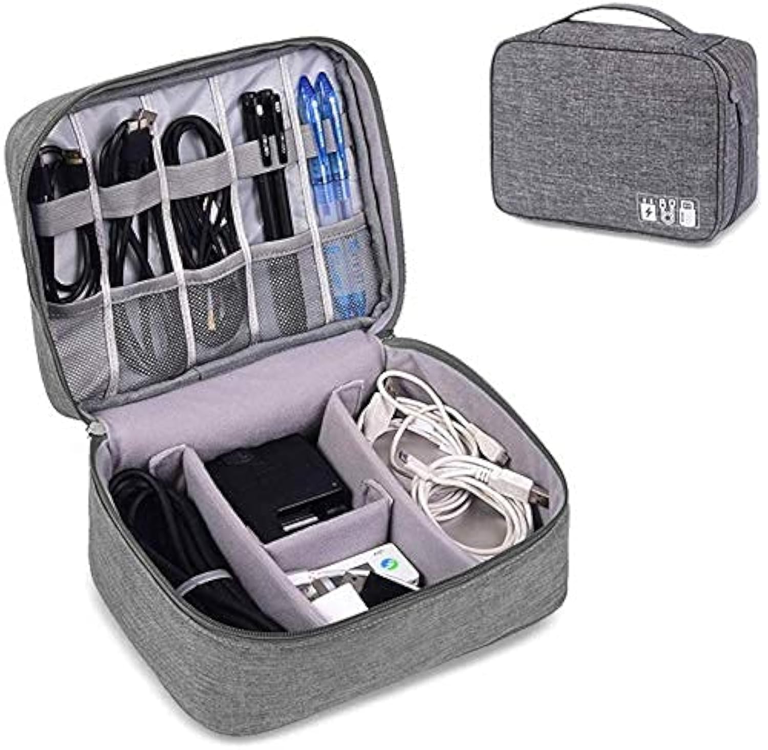 ZIVIK Waterproof Travel Electronic Gadget Organizer Case, Portable Zippered External Hard Drive Pouch for Data Cables, Chargers, Power Bank, Adapters, Phone, Plugs, Memory Card, USB (B09B9VSN3Y) Amazon Price History, Amazon Price Tracker