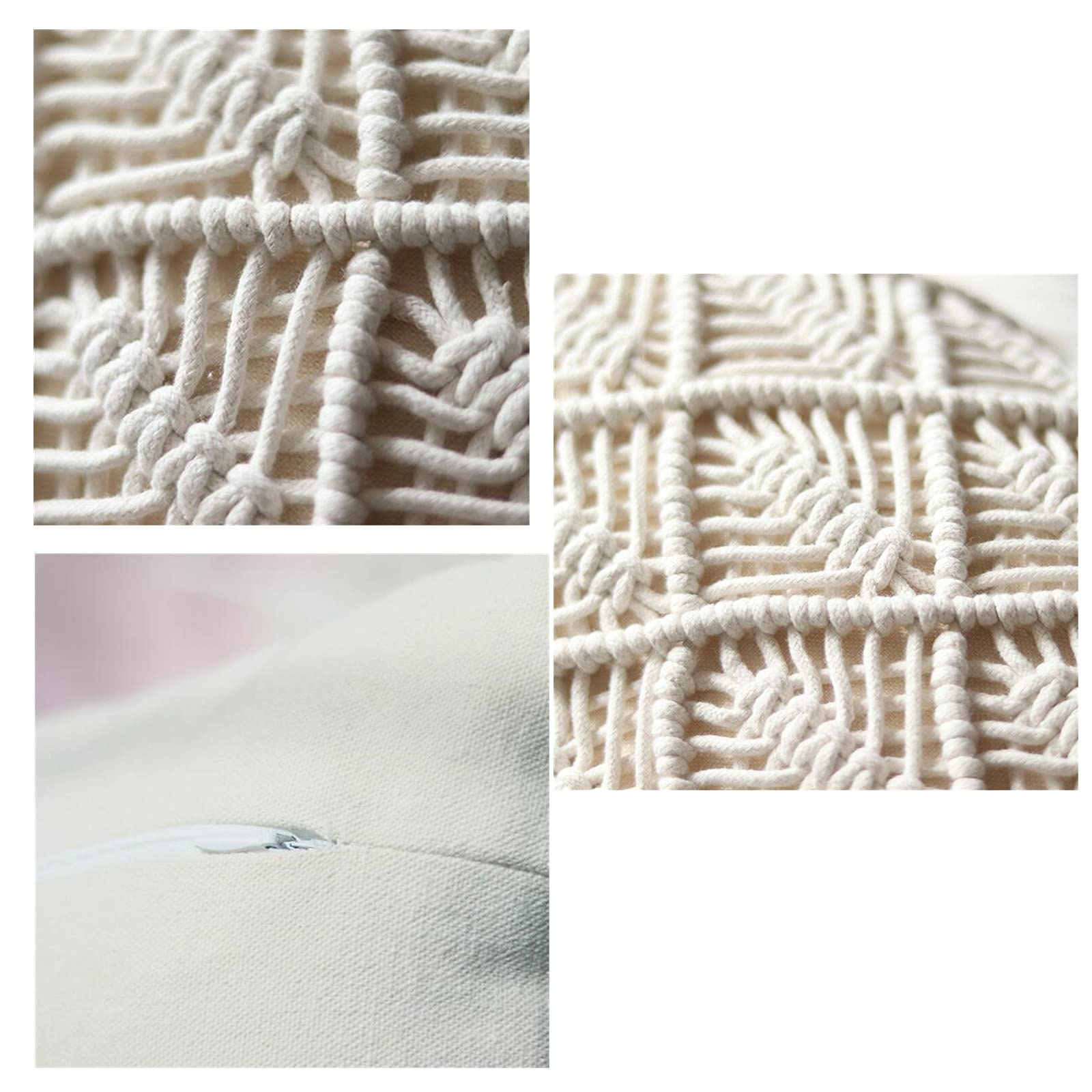 Cuscino boho, boho, con nappa, manuale di tessitura in macramè, cuscino per divano, cuscino lombare, decorazione boho (# 122, cuscino + federa 45 x 45 cm)