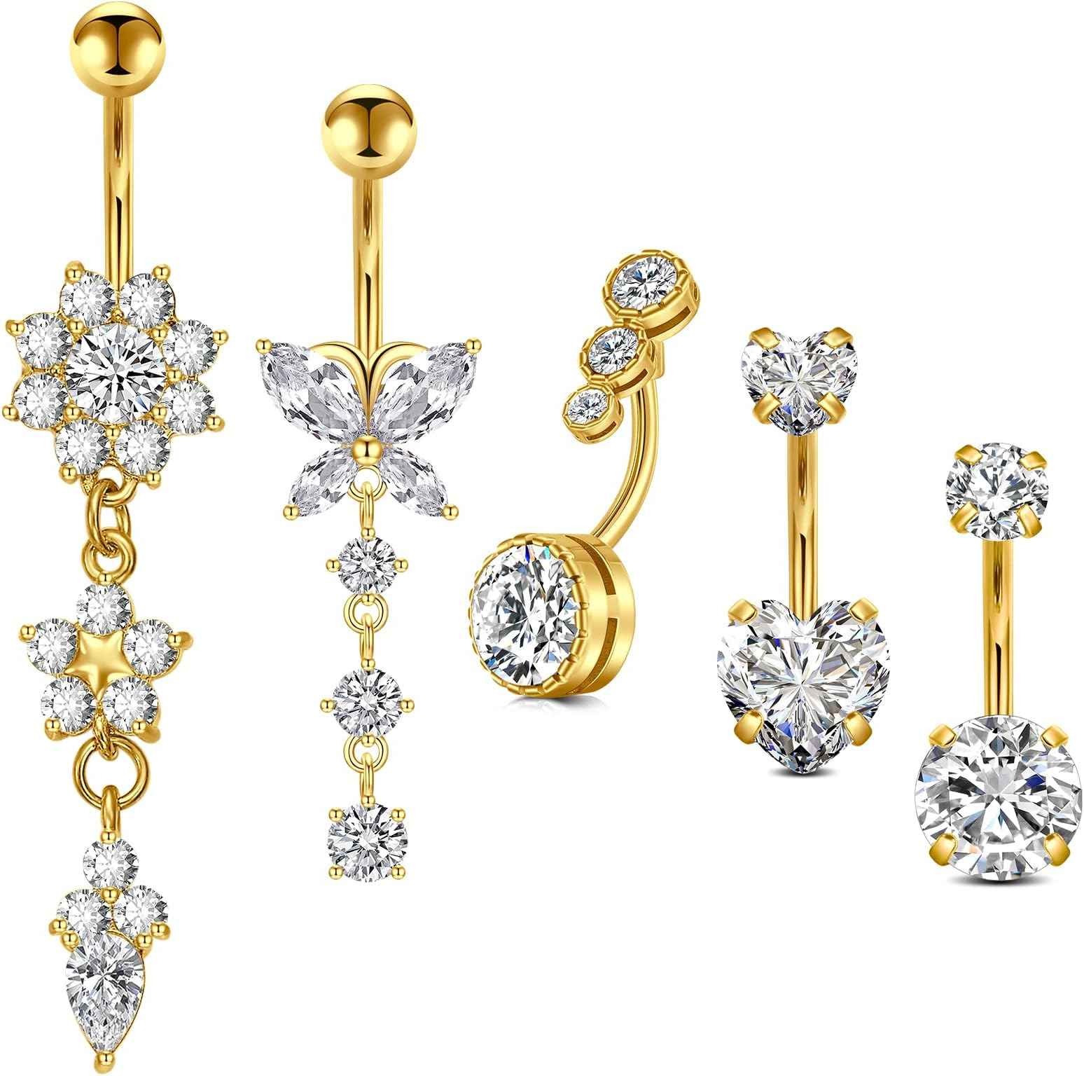 Gold Belly Button Rings