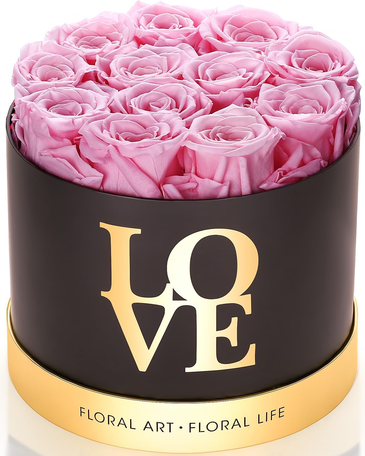 Preserved Roses in a Box – 12 Real Forever Flowers, Luxury Round Flower Gift for Her, Elegant Red Roses for Valentine’s Day, Anniversary & Home Décor