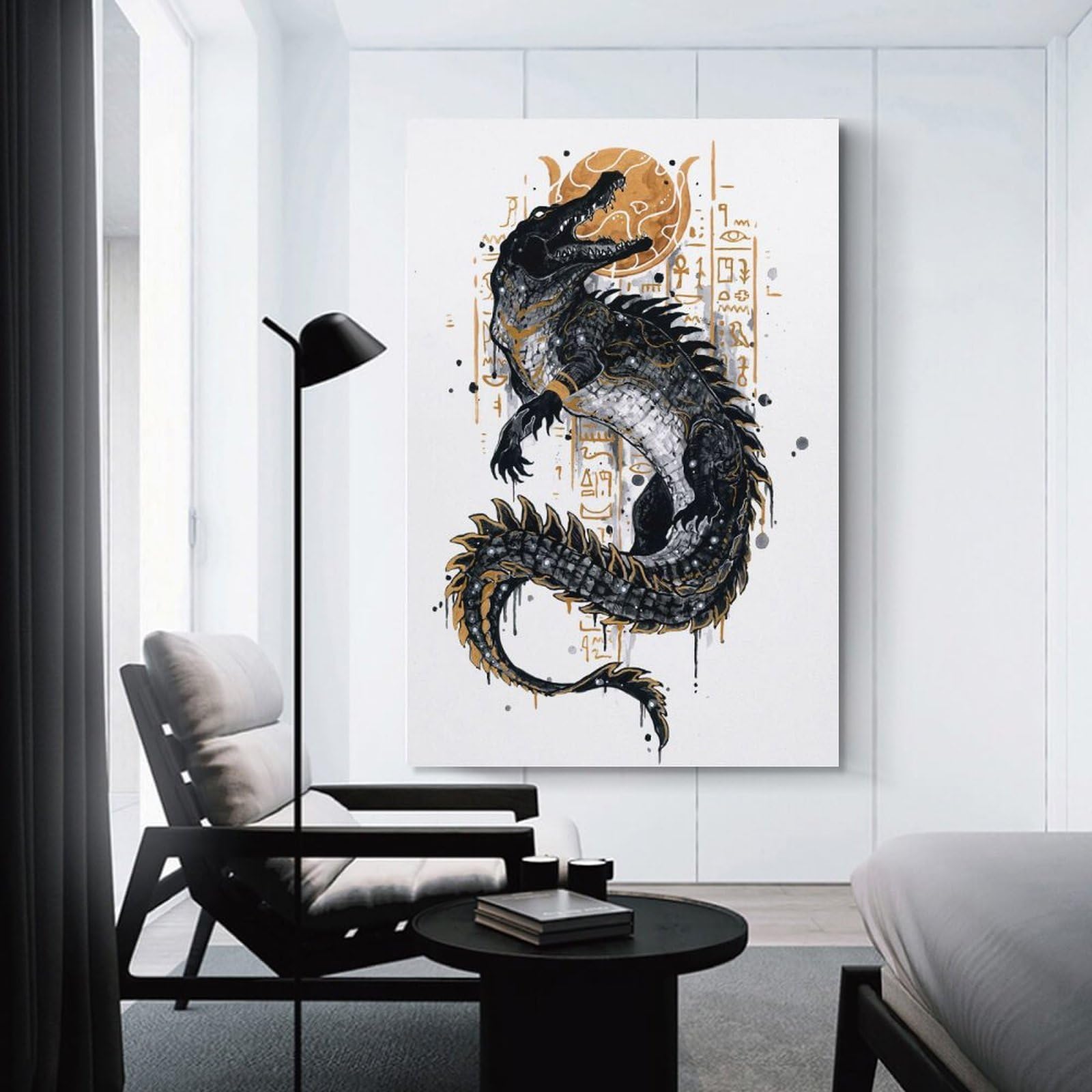 Junmoney Sobek Hanging Wall Art 24x36inch(60x90cm), for Small Homes, Bedrooms Or Open Spaces, Decorative Canvas Decor for Home Updates