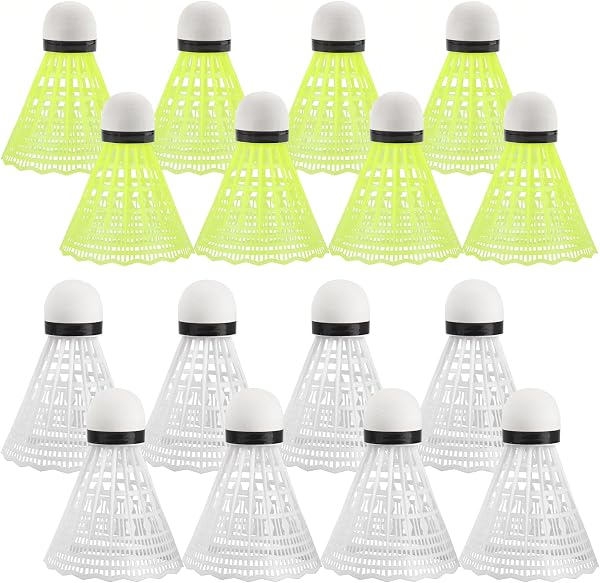 chenyu 16 Pièces Balle de Badminton Jaune Volants en Nylon Plume Stabilité et Durabilité Ballons de Plumes Extérieur Portable Badminton Élastique pour Les Activités Sportives - 1
