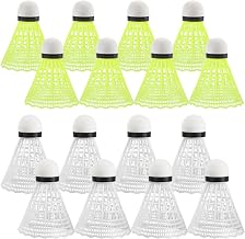 chenyu 16 Pieces Yellow Badminton Ball Nylon Ruffles Feather Stability and Durability Feather Balls Outdoor Portable Elastic Badminton for Sports Activities | Stabilité et Durabilité Ballons de Plumes Extérieur Portable Badminton Élastique pour les Activi