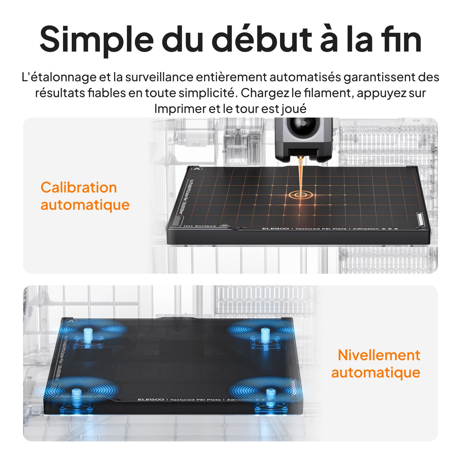 ELEGOO Centauri Carbon 2 Combo Imprimante 3D Multicouleur, CoreXY 500 mm/s Impression Haute Vitesse avec Calibration Automatique, Buse 350°C, Prête à l’Emploi, Volume d’Impression 256×256×256 mm