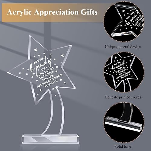 Miniatura 2 de Bucherry 10 piezas de premios de agradecimiento a los empleados para compañeros de trabajo acrílico trofeo de agradecimiento May You Be Proud of The