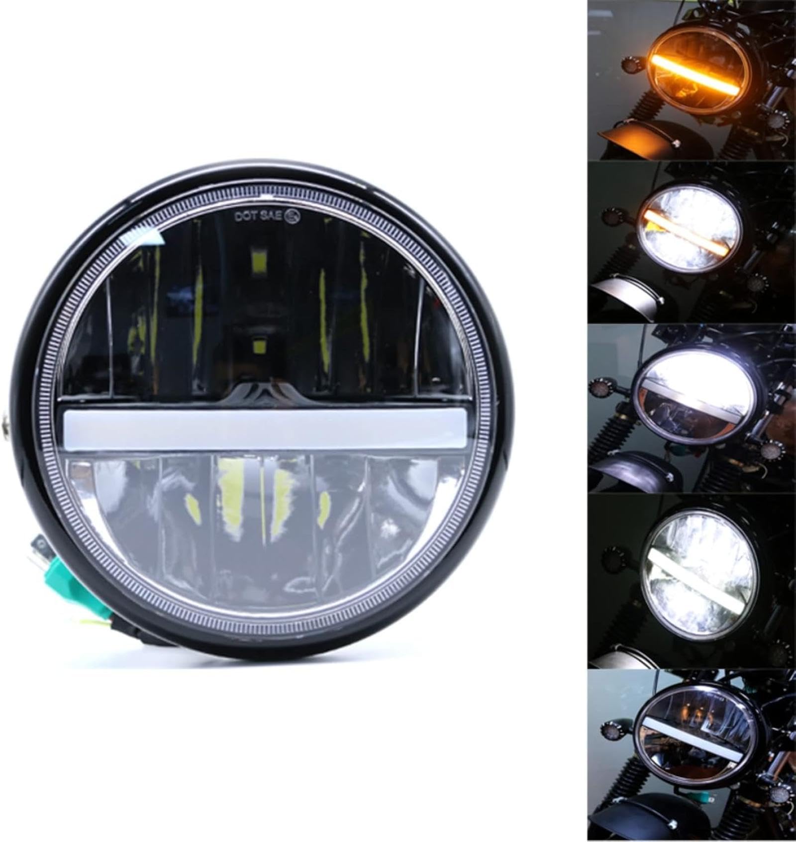 Do Moto 7-calowej retro lampy czołowej Uniwersalna lampa LED do motocykla 7-calowa lampa czołowa Motocyklowa lampa czołowa ze stopu cynku Do skutera Okrągła przednia lampa Silnik