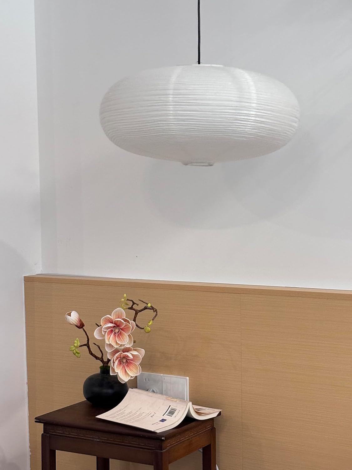 (19.69'') Paper Lantern Shades, Pendant Oblate Paper Lampshade, White Big Chinese Lantern, Hanging Lighting Shade, Decor for wedding