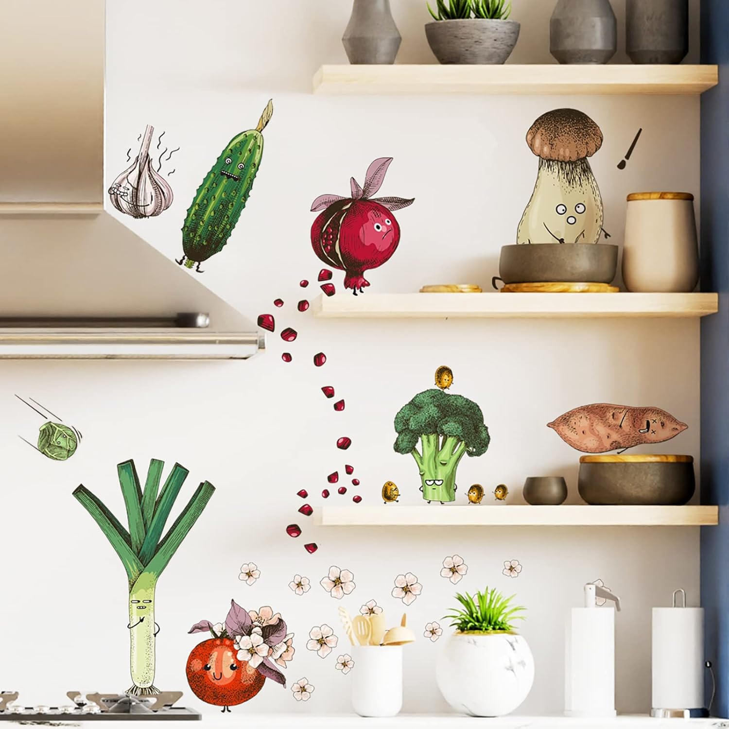Amazon.de: WandSticker4U®- Wandsticker LUSTIGE GEMÜSE I Wandbilder