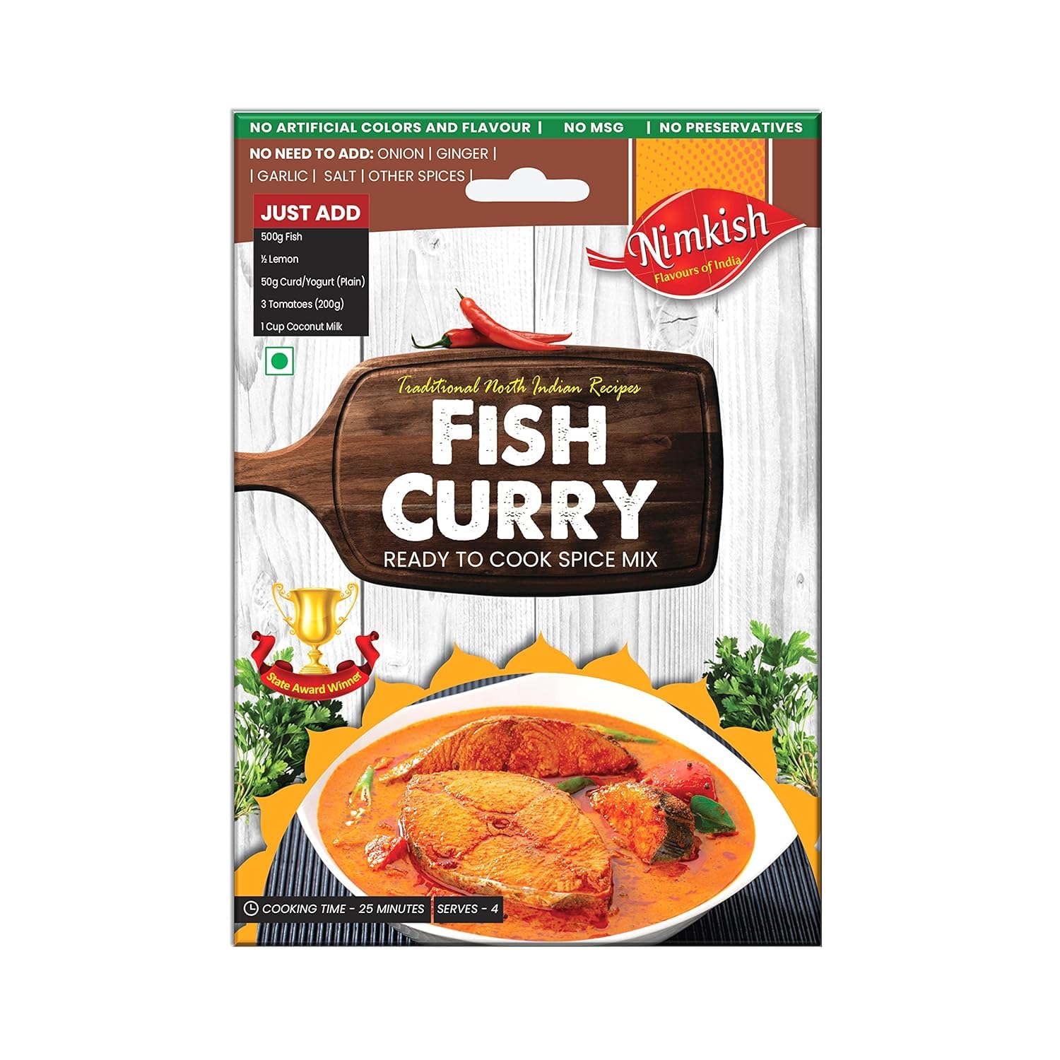 Nimkish Fish Curry Masala 40g, Ready to Cook Spice Mix, Machhli Gravy Masala