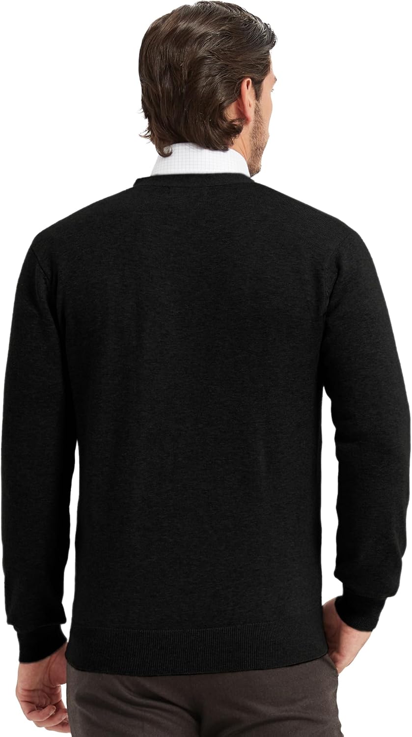 Kallspin Men’s Pure Cotton Cardigan Sweater V-Neck Button Down Cardigan Lightweight Knitwear with Pockets - Image 4