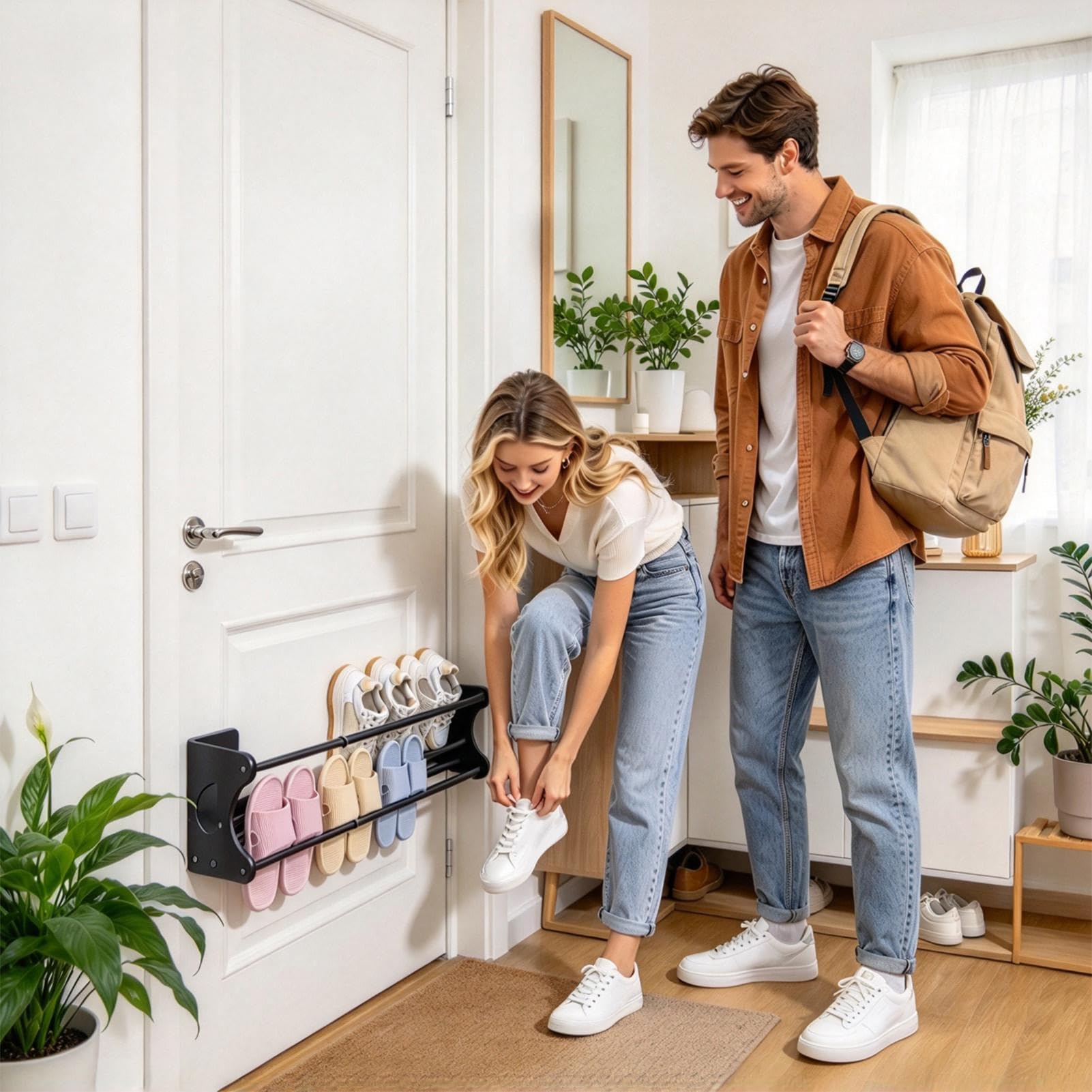 Support mural magnétique extensible sans perçage pour chaussures