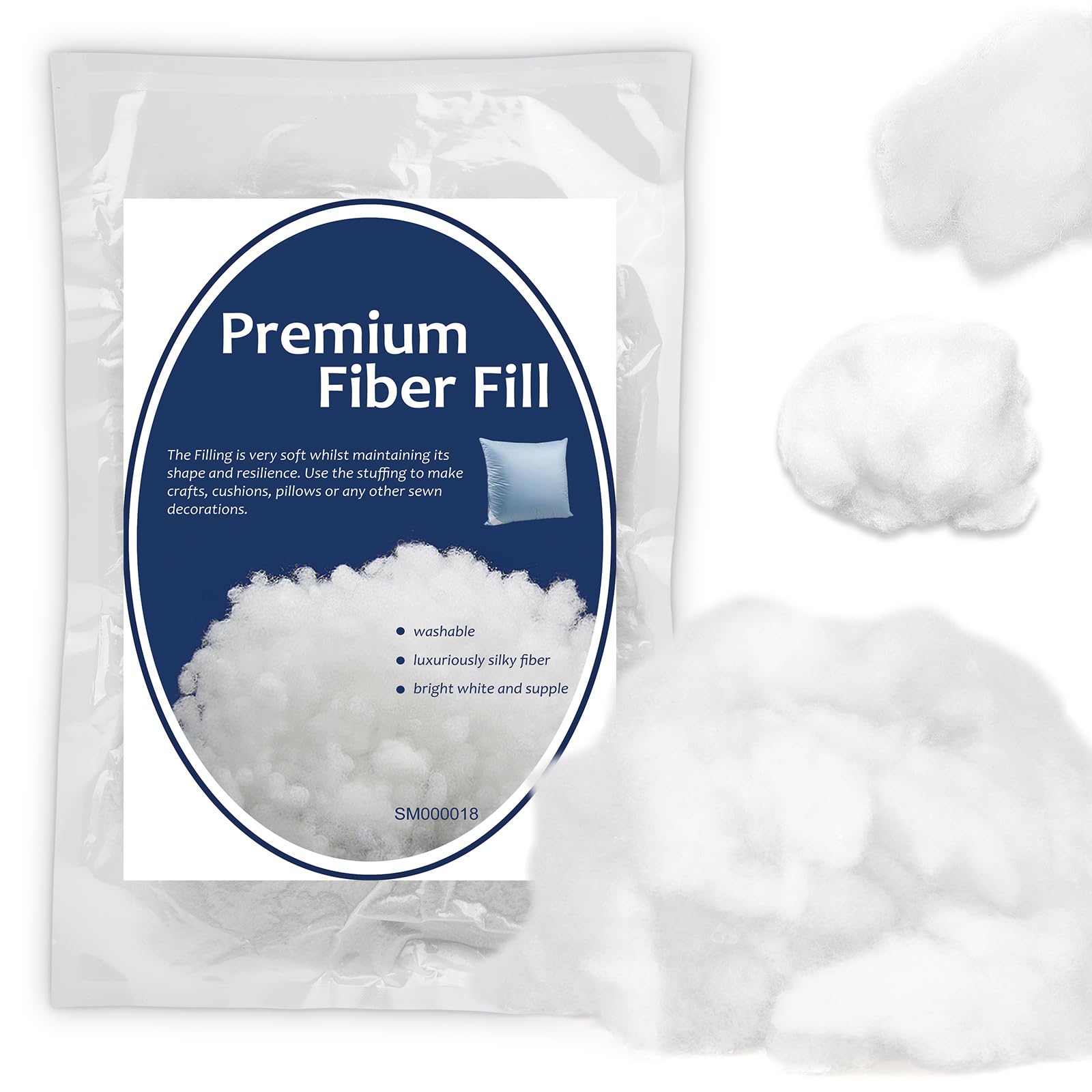 Bupete 1.9lb/31.7oz Polyfill Stuffing, (1.8oz~4.18lb) Pillow Stuffing