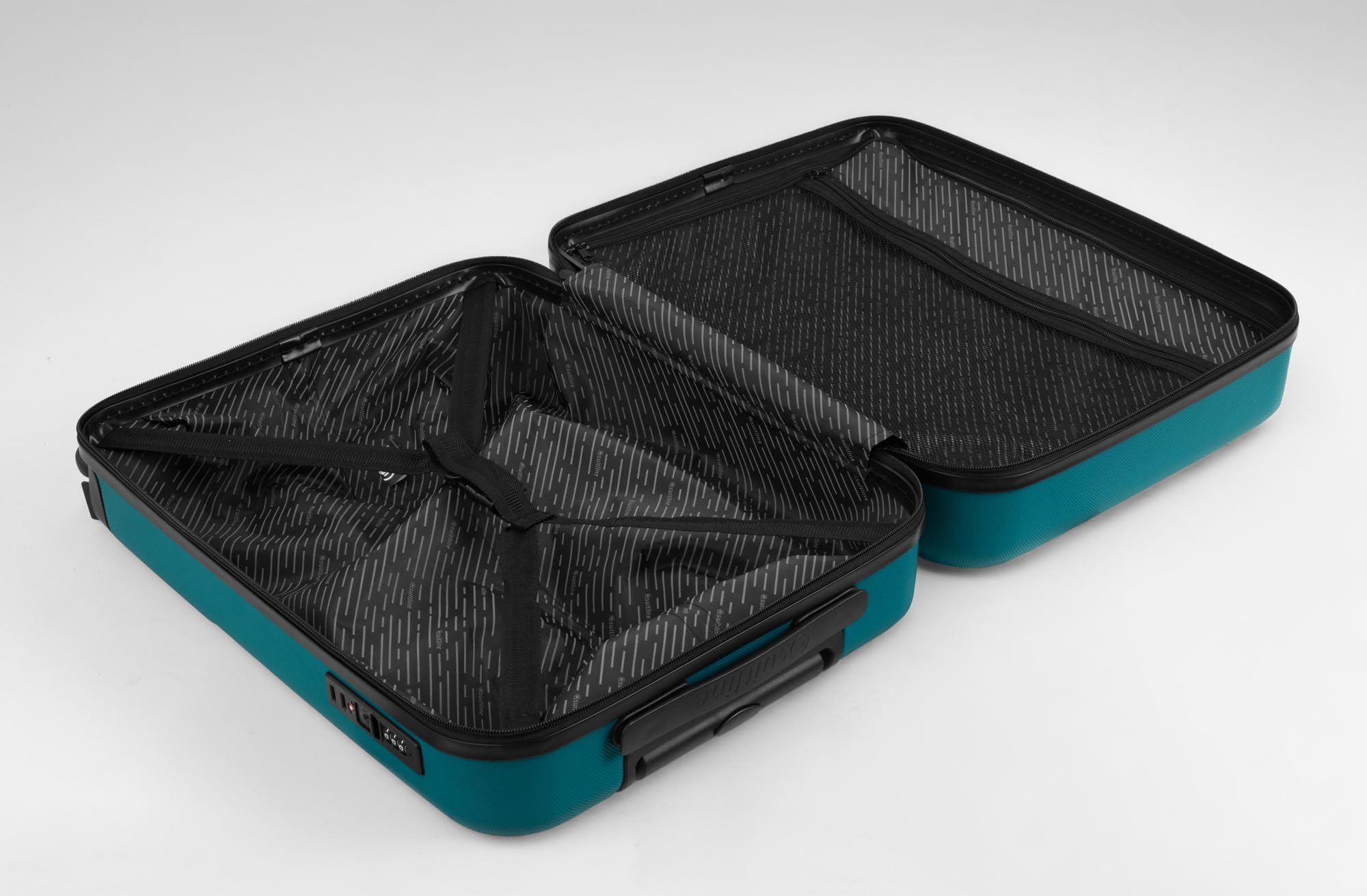 Suitline S4 Walizka kabinowa 55 x 40 x 20 cm, zamek TSA, wózek z twardą skorupą, 4 kółka, bagaż podręczny, walizka podróżna, 42 l, Aquagrün