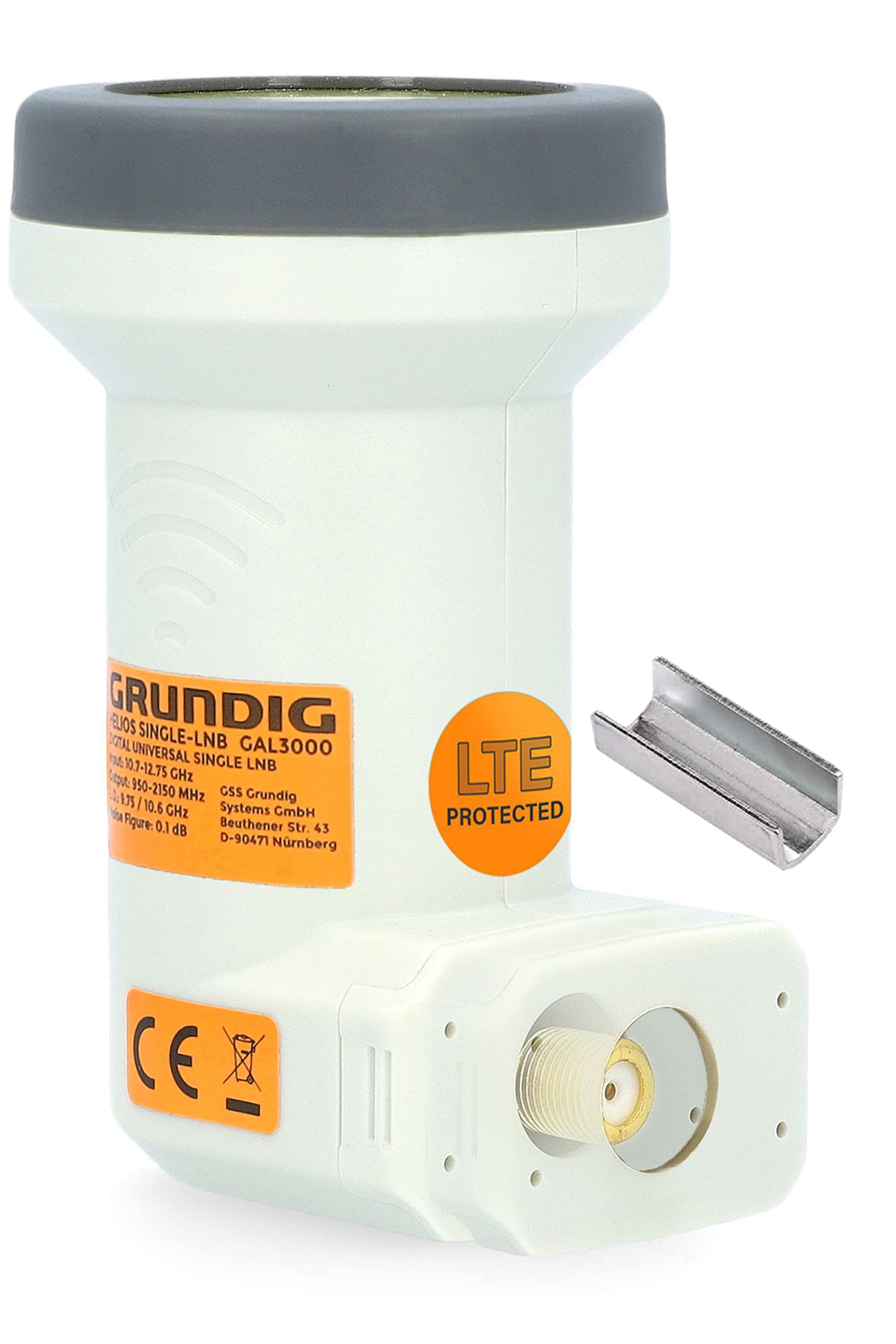 [ Test très bien, note 1.2 *] GSS Helios Single LNB avec blindage LTE et protection solaire UV, 1 compartiment HD, 4 K LMB pour 1 participant, (TV TV, récepteur satellite) LNC pour antenne parabolique