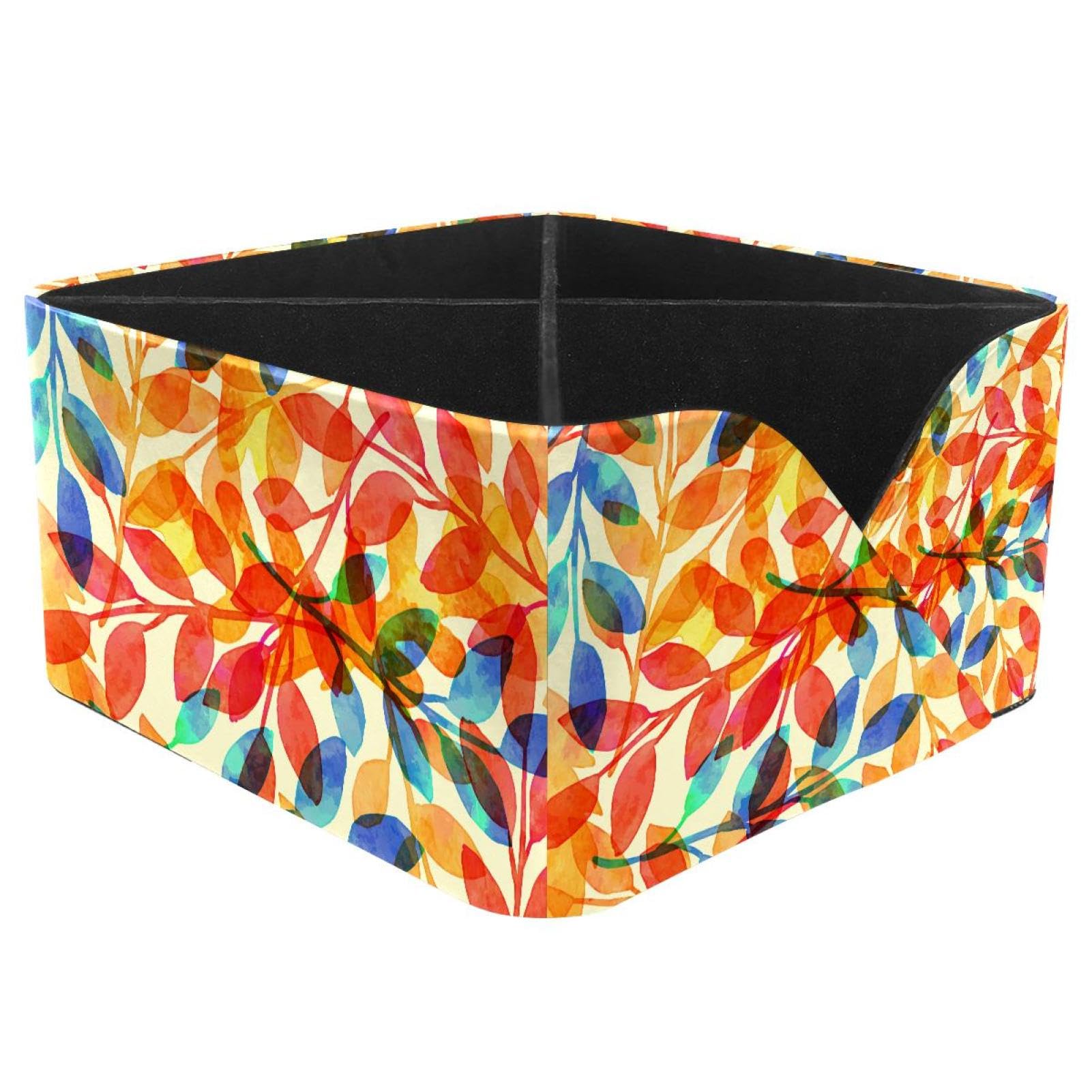 KengjuTesu Tree Leaves Desktop Organizer Pen Holder, Rectangular Pencil Cup for Office, Study and Makeup Stations