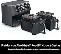 Vista 6 de Freidora de aire Ninja DZ401 Foodi 10 Quart 6 en 1 DualZone XL de 2 canastas con 2 canastas de freír independientes, Match Cook y Smart Finish