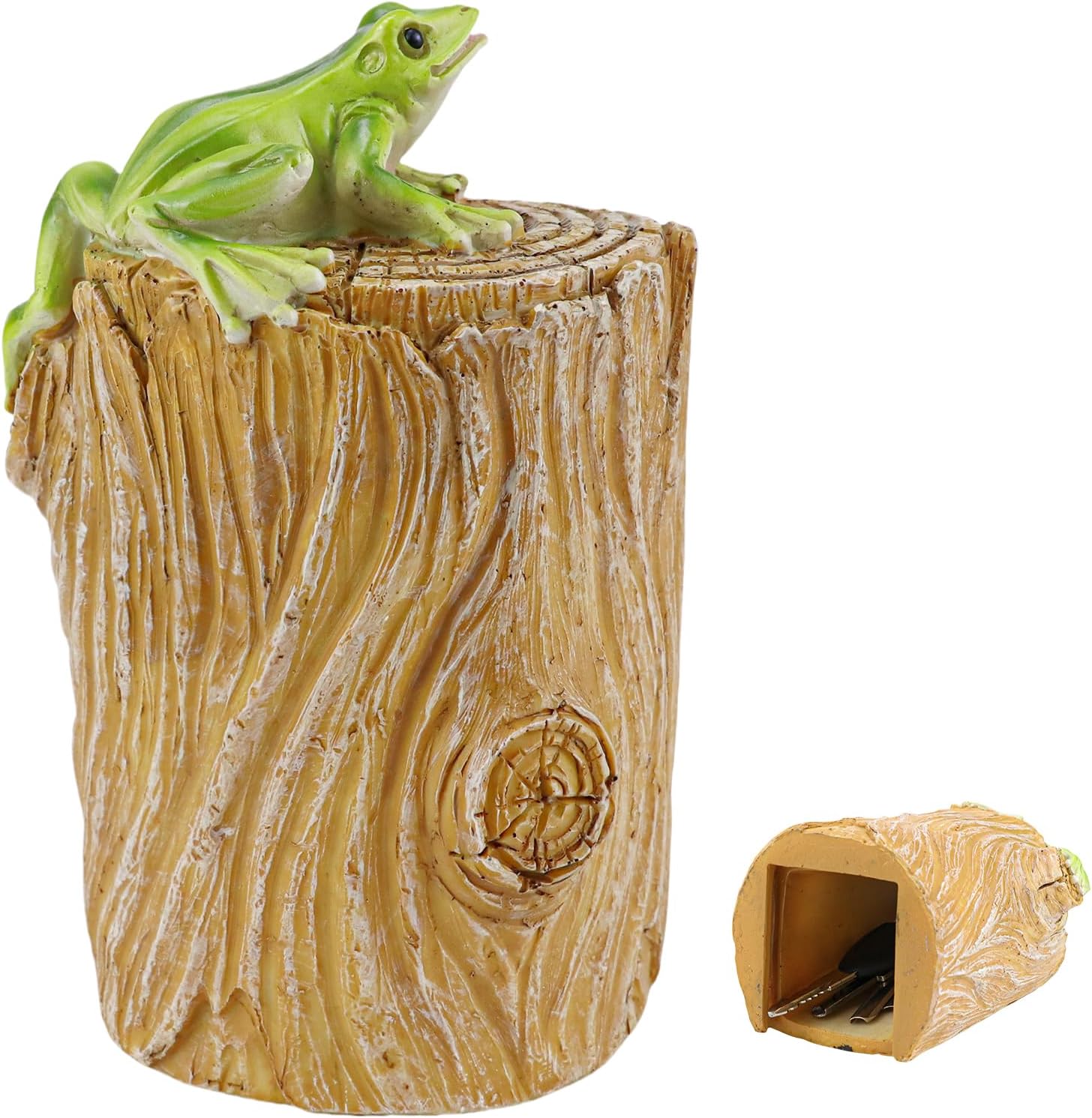 Hide a Spare Key Outdoor, Fake Rock Key Hider, Safe Secret Storage Rock for Outside Indoor Garden (Frog)